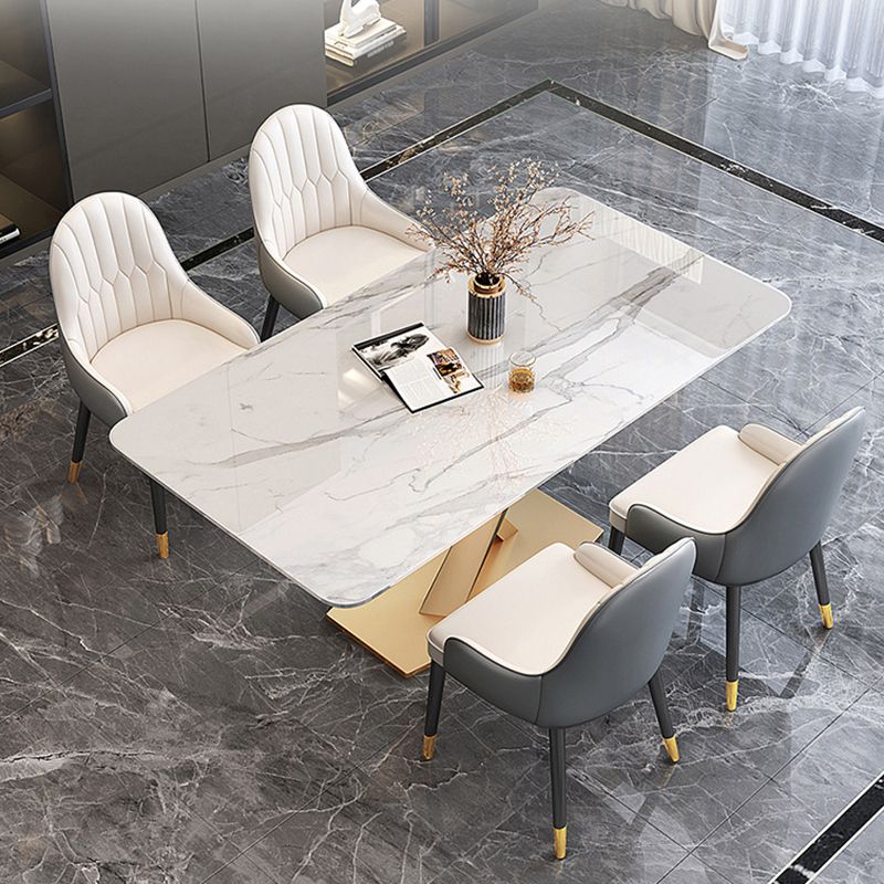 Nordic 1/5/7 Stücke Esszahlen Rechteck Stein Esstisch Set für Wohnzimmer