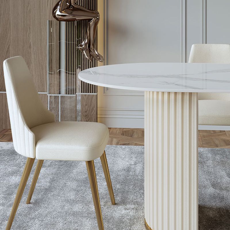 Glam 1/4/5/7 Pieces Dining Set Oval Shape Sintered Stone Dining Table Set Clearhalo 'Dining Room Sets' 'Dining Tables & Seating' 'dining_room_set' 'furn' 'furn_dining_room_set' 'Furniture' 'furniture_dining_room_set' 'Kitchen & Dining Furniture' 1200x1200_ca2ee4b8-62a7-436e-a3de-1623be5c1338