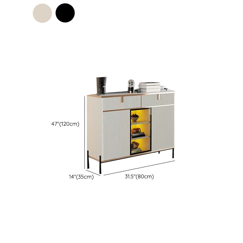 Sideboard Steintüren im Glam -Stil Seitenbrett mit Schränken und Schubladen