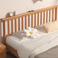 Scandinavian Wood Slat Standard Bed with Rectangular Headboard