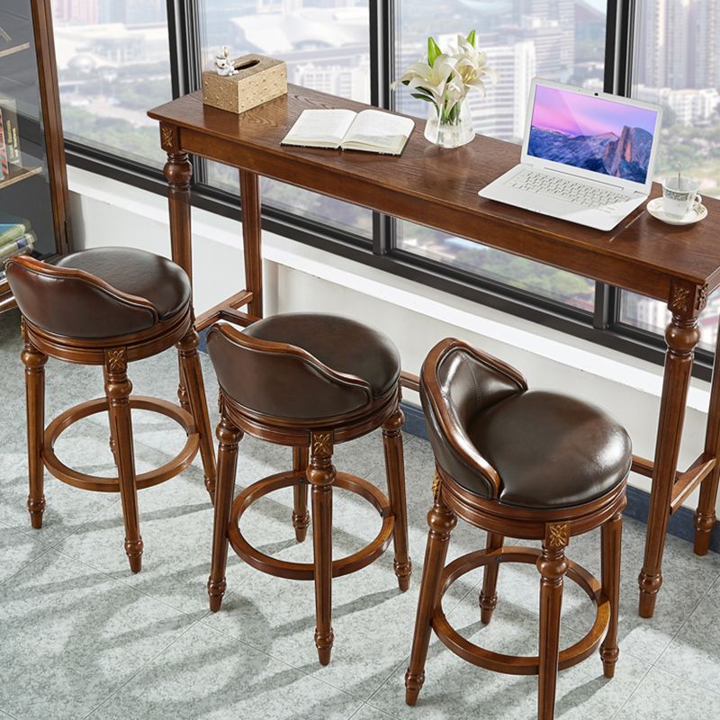 Moderne stijl rechthoekige bartafel bruin massief hout vaste bar wijntafel voor thuis