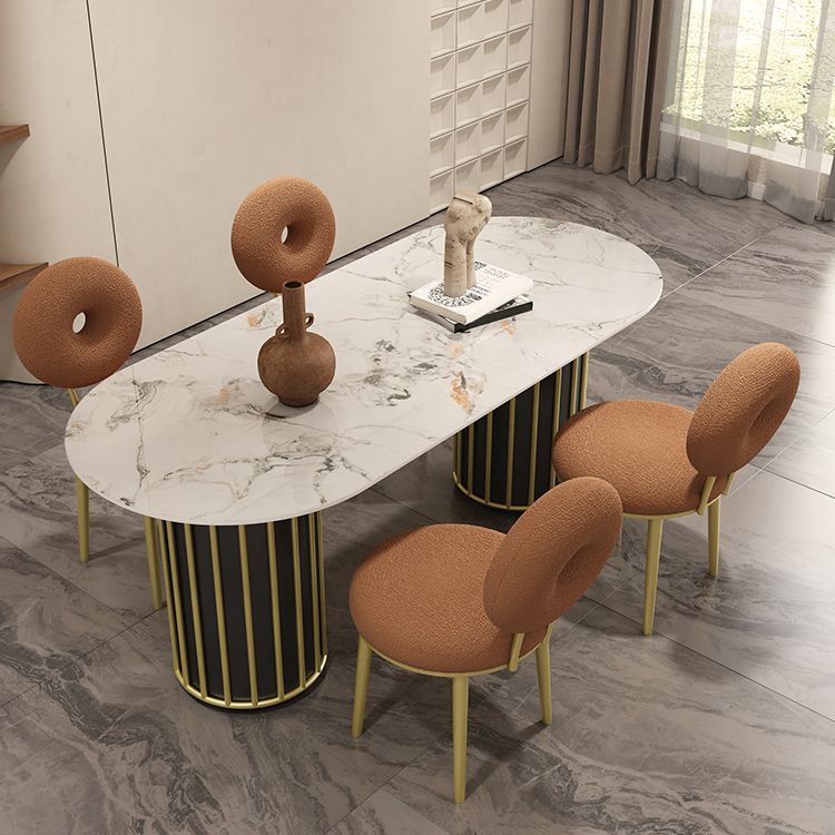 Glam Stone Furniture 1/5 Pcs Standard Height Dining Room Furniture Set for Home Clearhalo 'Dining Room Sets' 'Dining Tables & Seating' 'dining_room_set' 'furn' 'furn_dining_room_set' 'Furniture' 'Kitchen & Dining Furniture' 1200x1200_ca32344c-90e6-4875-8273-536241d2ac3c