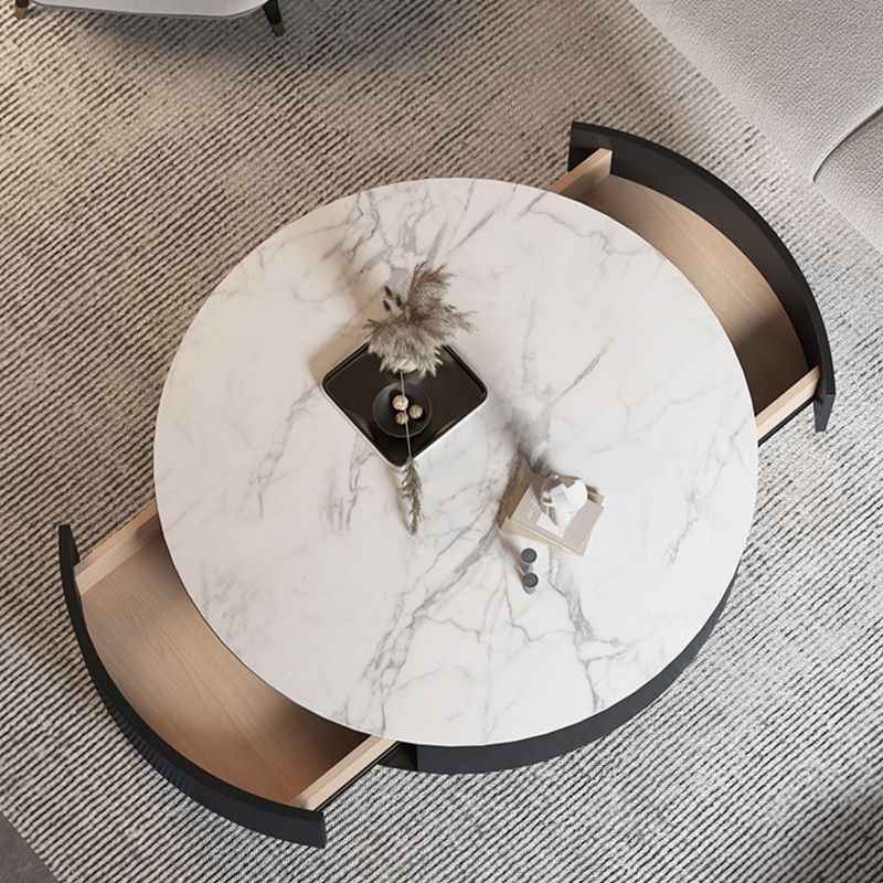 Modern Marble Side Table No Distressing End Table for Living Room Clearhalo 'Coffee & Accent Tables' 'Coffee Tables' 'coffee_tables' 'furn' 'furn_coffee_tables' 'Furniture' 'Living Room Furniture' 1200x1200_ca330796-1f0c-48bc-85fd-57353803c4dd