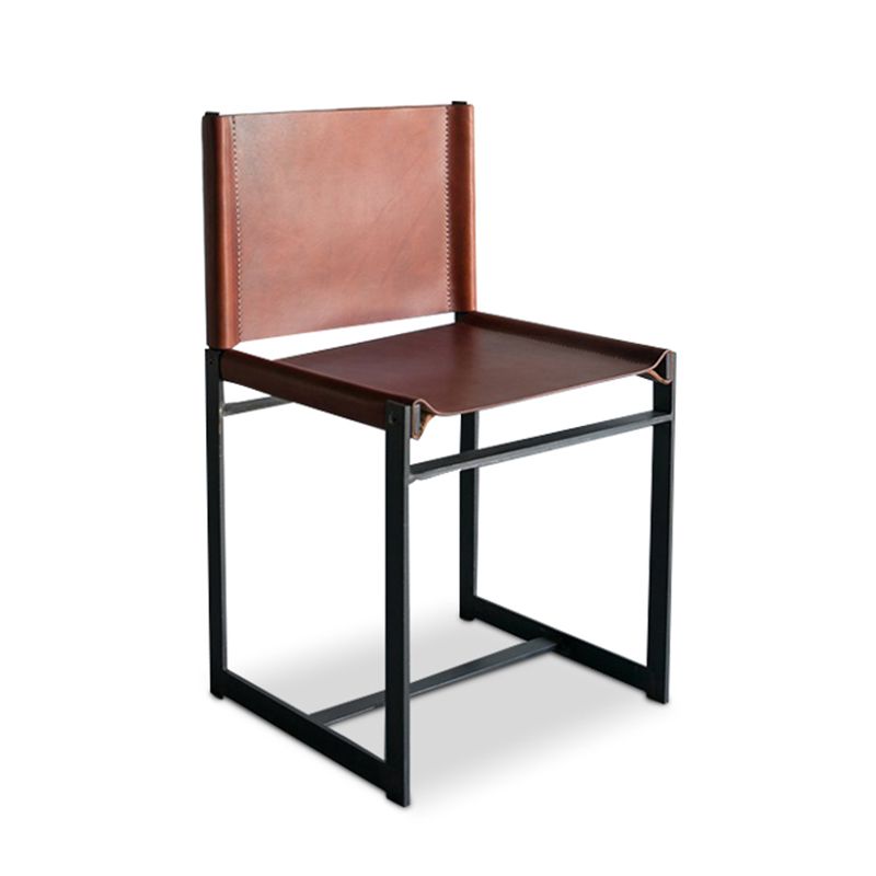 インダストリアルサイドチェアメタルオープンバックダイニングチェアインドア用