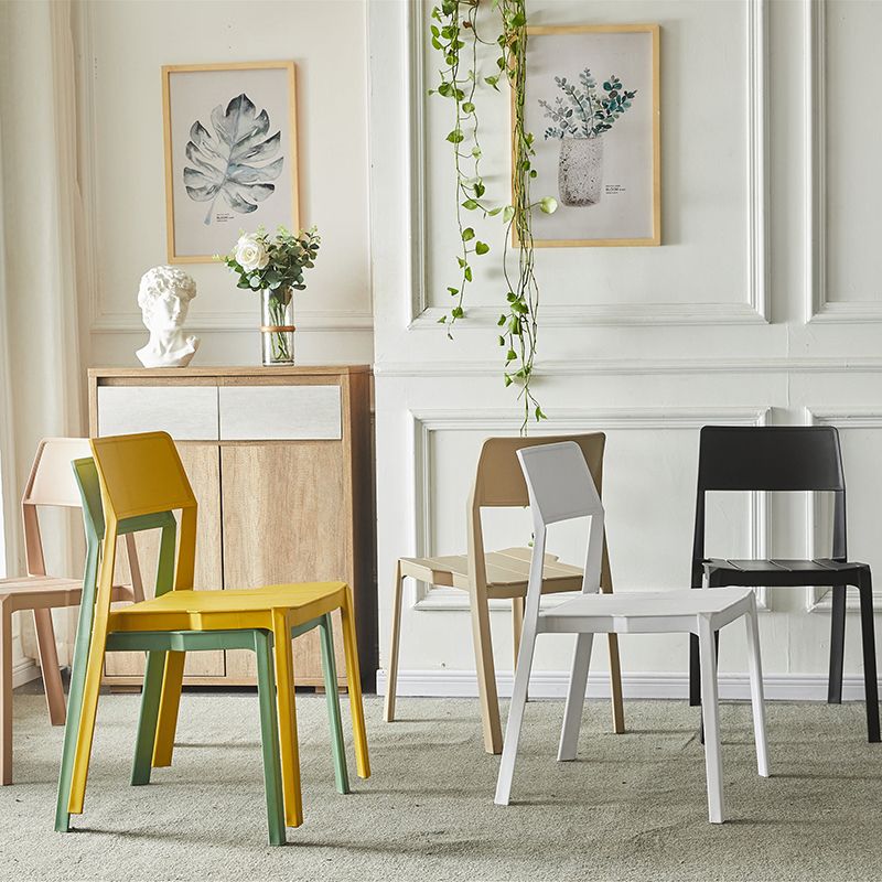 Scandinavian Open Back Side Chair Matte Finish Plastic Dining Chair for Home Clearhalo ' kitchen&dining_furn' 'Dining Chairs' 'Dining Tables & Seating' 'dining_chair' 'furn' 'furn_dining_chair' 'Furniture' 'furniture_dining_chair' 'Kitchen & Dining Furniture' 'kitchen' 1200x1200_ca3716cc-beff-4675-ae87-1b3b04cfbecb