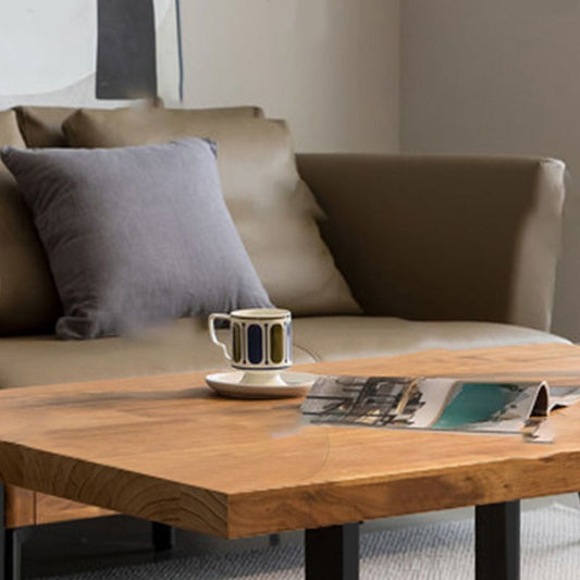 Solid Wood Coffee Table Trestle Medium Wood Coffee Cocktail Table Clearhalo 'Coffee & Accent Tables' 'Coffee Tables' 'coffee_tables' 'furn' 'furn_coffee_tables' 'Furniture' 'Living Room Furniture' 1200x1200_ca374e0d-e5d0-434d-9d96-3cbb99f8e88c