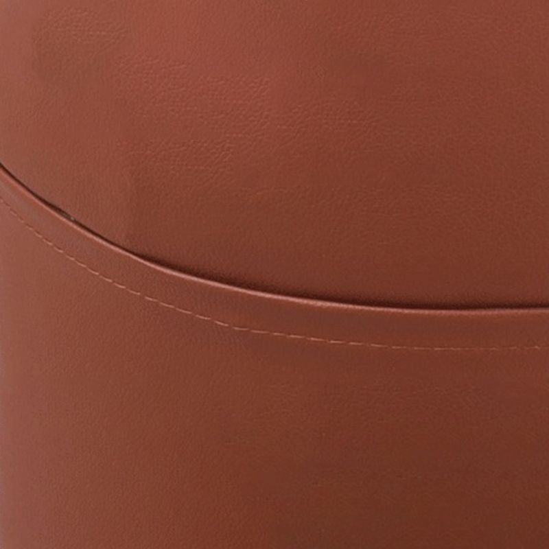 Minimalist Round Ottoman Contrast Panel Faux Leather Indoor Round Chair Ottoman Clearhalo 'furn' 'furn_ottomans_poufs' 'Furniture' 'Living Room Furniture' 'Ottomans & Poufs' 'ottomans_poufs' 1200x1200_ca37e517-5d26-4d6d-b0ae-5587482e8b77