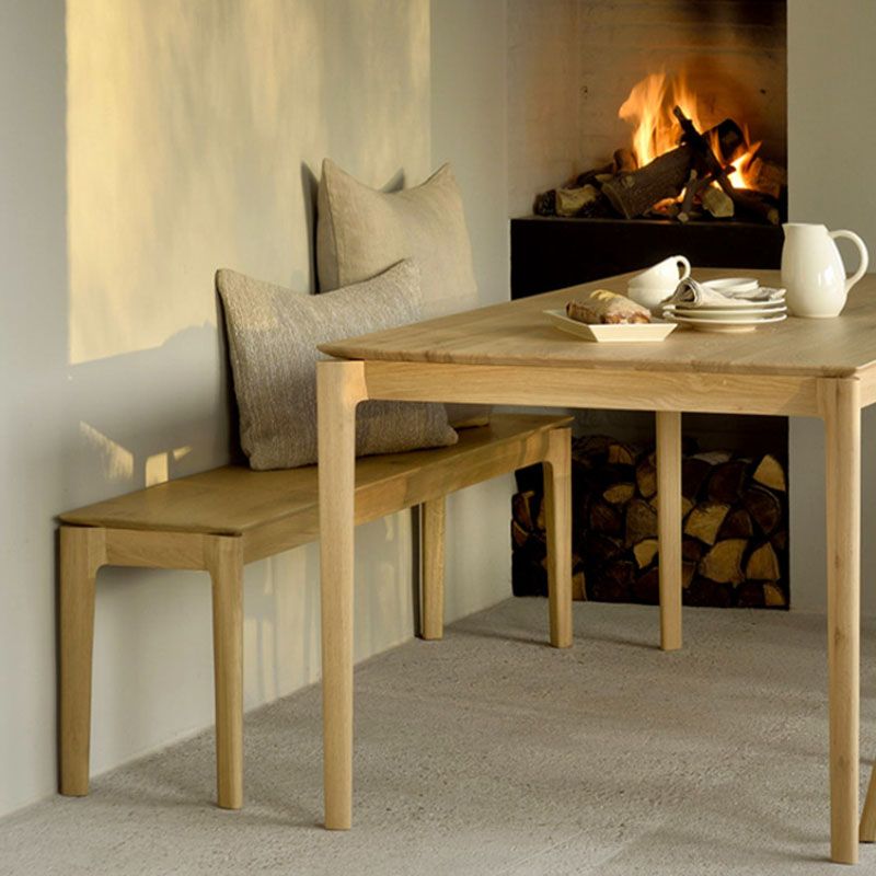 Contemporary Rectangle Solid Wood Bench Home Seating Bench with Legs Clearhalo 'Benches' 'Chairs & Seating' 'furn' 'furn_benches' 'Furniture' 'Living Room Furniture' 1200x1200_ca3959ae-f397-4a48-a988-410d47d2e87e