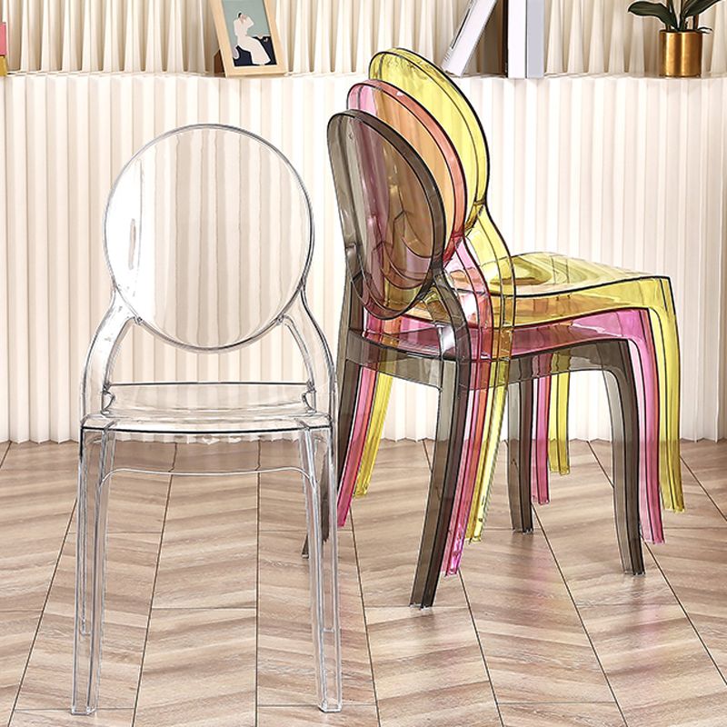 Modern Armless Chair Plastic Open Back Side Chair for Dining Room
