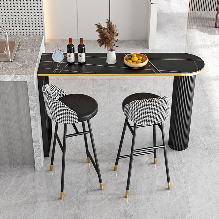 Industrial Style Bar Table Stone Top 42-inch Height Pub Table for Kitchen Clearhalo 'Bar Furniture' 'Bar Tables' 'bar_tables' 'furn' 'furn_bar_tables' 'Furniture' 'furniture_bar_tables' 'Kitchen & Dining Furniture' 'kitchen&dining_furn' 'kitchen' 1200x1200_ca3a1951-d41a-4895-bc94-95b633292a65