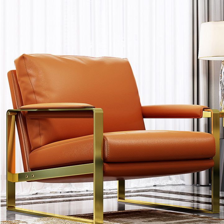 Modern 31.5" Wide Sewn Pillow Back Sponge Metal Frame Arm Chair Clearhalo 'Accent Chairs' 'accent_chairs' 'Chairs & Seating' 'furn' 'furn_accent_chairs' 'Furniture' 'Living Room Furniture' 1200x1200_ca3a6e40-b4e7-49ab-bc97-6b3c8ff667a4