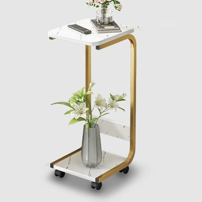 Ironcraft C Tavolo laterale tavolo da ginnastica quadrata con scaffale per soggiorno