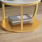 Contemporary Coffee Table Round Stone Top Extendable Coffee Cocktail Table Clearhalo 'Coffee & Accent Tables' 'Coffee Tables' 'coffee_tables' 'furn' 'furn_coffee_tables' 'Furniture' 'Living Room Furniture' 1200x1200_ca3bdd85-9a53-4672-b4c0-42c66948ed2b