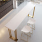 Glam Bar Table Set 1/2/3/5 Pieces Rectangle Bar Table with High Metal Stools Clearhalo 'Bar Furniture' 'furn' 'furn_home_bar_bar_sets' 'Furniture' 'Home Bars & Bar Sets' 'home_bar_bar_sets' 'Kitchen & Dining Furniture' 1200x1200_ca3bdeb7-cbe4-4d96-a6b3-179c144309ba