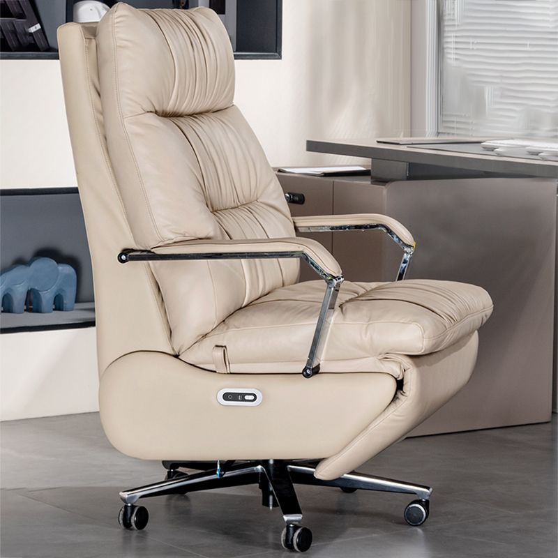 Silla de oficina de tobogán moderna con brazos acolchados de cuero altura de altura de asiento ajustable