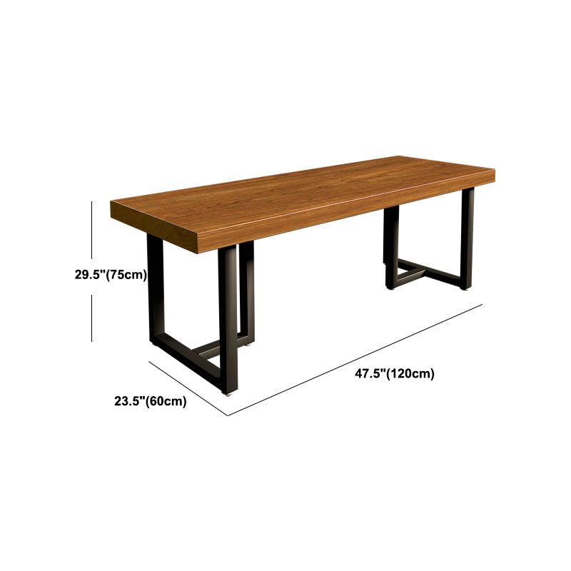 Brown Rectangular Office Bureau en bois Home Writing Bureau avec des jambes en métal