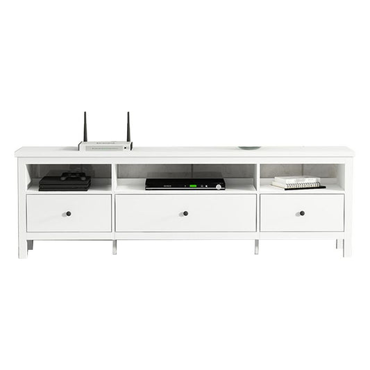 White Contemporary TV Stand Faux Wood TV con cassetti