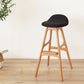Solid Wood Dining Stools Contemporary Armless Bar Stools with Cushion