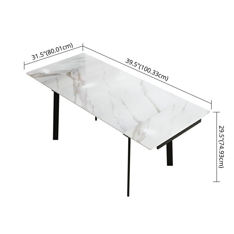 Contemporary Sintered Stone Dining Furniture with Rectangle DiningSet with Removable Leaf Clearhalo 'Dining Room Sets' 'Dining Tables & Seating' 'dining_room_set' 'furn' 'furn_dining_room_set' 'Furniture' 'furniture_dining_room_set' 'Kitchen & Dining Furniture' 1200x1200_ca403038-aa35-438e-85a0-8315a444ae17