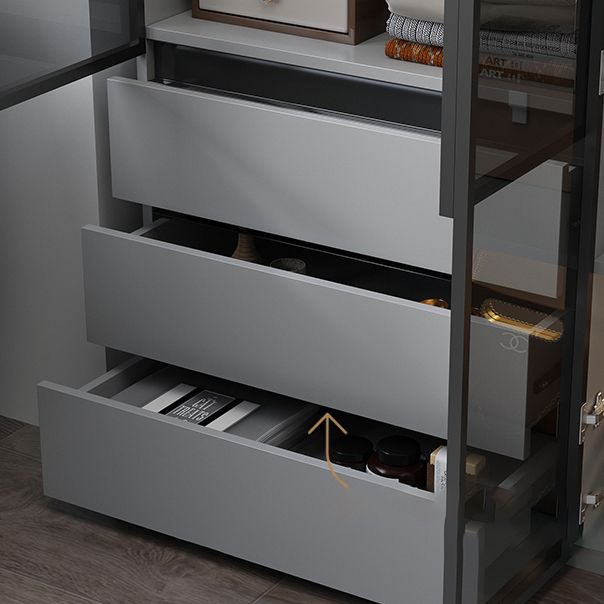 Guardaroba a cornice in legno moderno armadio armadio armadio con 3 cassetti