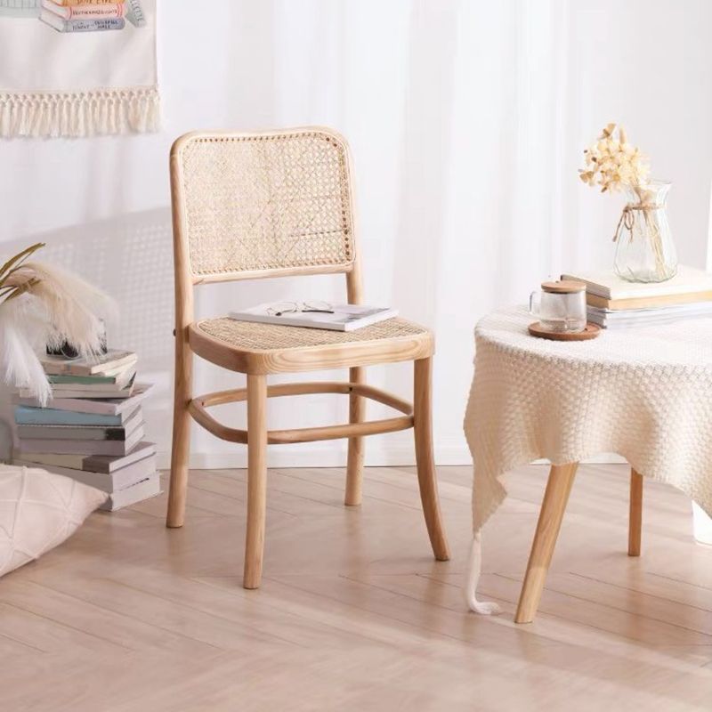 Eigentijdse zijstoel houten open rug eetkamerstoel voor keuken