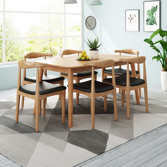 Rubberwood Solid Wood Dining Table 4 Legs Base Wood Table for Kitchen Clearhalo ' dining_table' 'Dining Tables & Seating' 'Dining Tables' 'furn' 'furn_dining_table' 'Furniture' 'furniture_dining_table' 'Kitchen & Dining Furniture' 'kitchen&dining_furn' 'kitchen' 'kitchen_dining_table' 1200x1200_ca41b33d-83fc-4959-b5e6-a9d27428f163