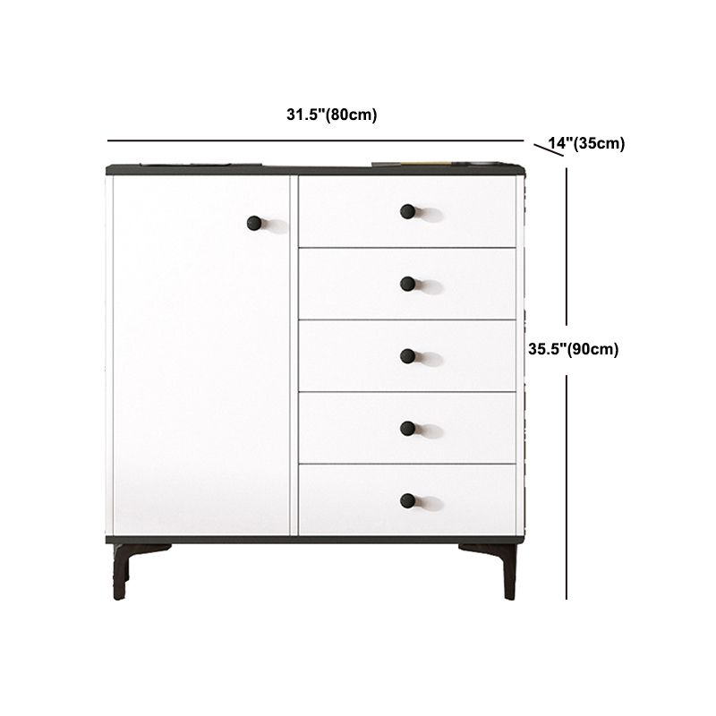 Contemporary 35.43'"Tall Wooden Chest, Rectangle Accent Cabinet with Drawers Clearhalo 'Cabinets & Chests' 'cabinets_chests' 'furn' 'furn_cabinets_chests' 'Furniture' 'Living Room Furniture' 1200x1200_ca422cac-61ad-4404-ac2c-d5c4ca55d5fb