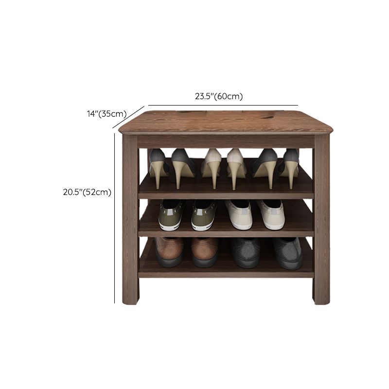 Contemporary Rubber Wood Bench Rectangle Seating Bench in Brown with Storage Clearhalo 'Benches' 'Chairs & Seating' 'furn' 'furn_benches' 'Furniture' 'Living Room Furniture' 1200x1200_ca42ddb4-9b79-462d-9193-4e6f1e036bf3