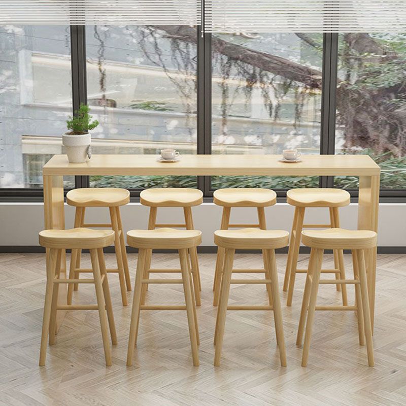 Industrial Natural Wood Bar Table Rectangle Top 41.34"H Indoor Bistro Table Clearhalo 'Bar Furniture' 'Bar Tables' 'bar_tables' 'furn' 'furn_bar_tables' 'Furniture' 'furniture_bar_tables' 'Kitchen & Dining Furniture' 'kitchen&dining_furn' 'kitchen' 1200x1200_ca4303e9-a4f7-4c4f-af63-2a2b0fdb2af6