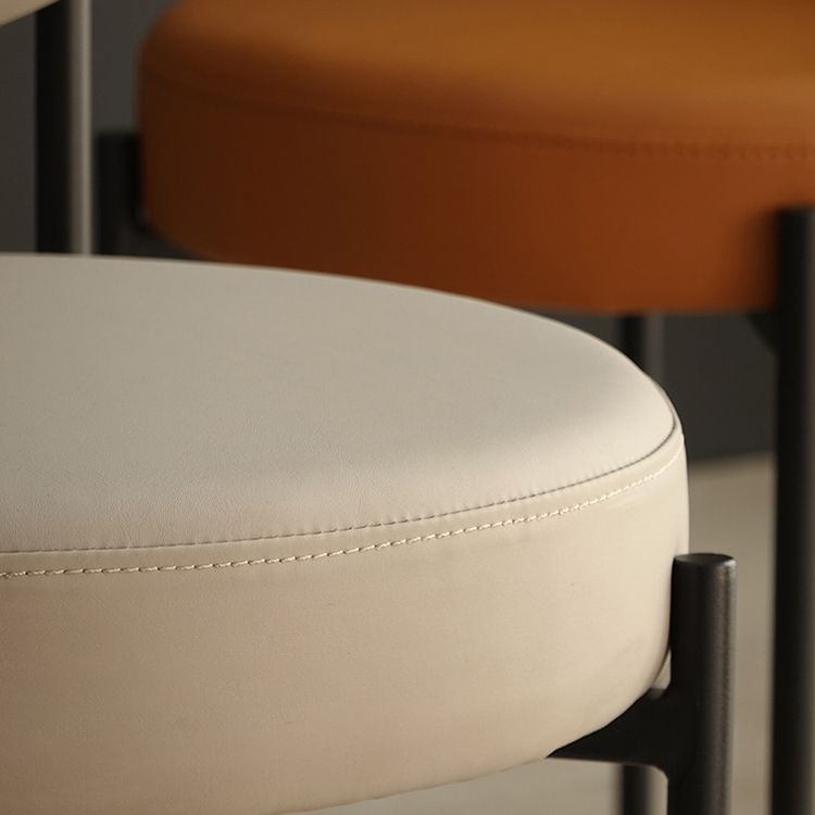 Modern Restaurant Open Back Side Chair PU Leather Dining Chair with Black Legs Clearhalo ' kitchen&dining_furn' 'Dining Chairs' 'Dining Tables & Seating' 'dining_chair' 'furn' 'furn_dining_chair' 'Furniture' 'furniture_dining_chair' 'Kitchen & Dining Furniture' 'kitchen' 1200x1200_ca43a48e-c67f-4631-97e7-fb0be9c28b53