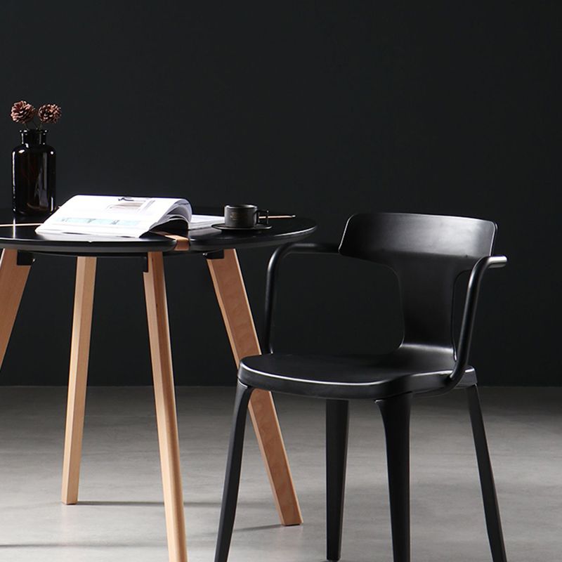 Contemporary Style Plastic Chair Kitchen Slat Back Arm Chairs (Set of 2) Clearhalo ' kitchen&dining_furn' 'Dining Chairs' 'Dining Tables & Seating' 'dining_chair' 'furn' 'furn_dining_chair' 'Furniture' 'furniture_dining_chair' 'Kitchen & Dining Furniture' 'kitchen' 1200x1200_ca43df9c-f0fc-49f7-8ab2-30a3f87ef8e4