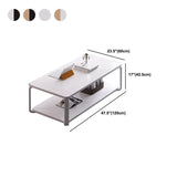 Modern Rectangular Coffee Table Natural/White Shelf Included Cocktail Table - 16.73" H