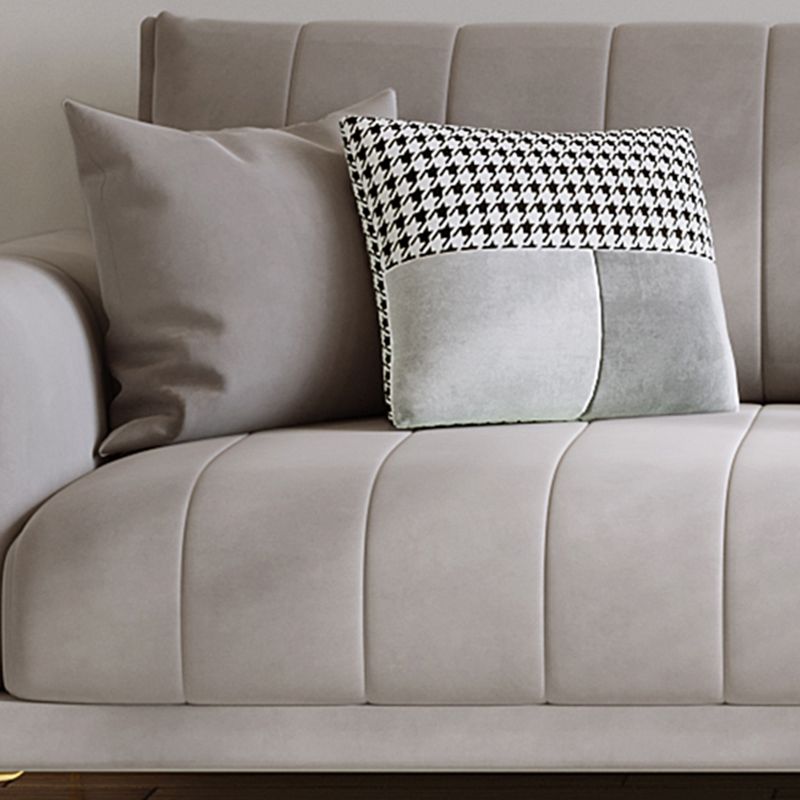 Zeitgenössischer Square Standard Arm Sofee Couch mit Kissen in Grau