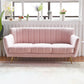 Contemporary Velvet Square Arm Sofa Green/Blue/Pink Settee with Tight Back Clearhalo 'Furniture' 'kitchen' 'kitchen_sofas' 'Living Room Furniture' 'Sofa' 'sofas' 1200x1200_ca45542c-e809-434d-909e-a6e52a1de0a7