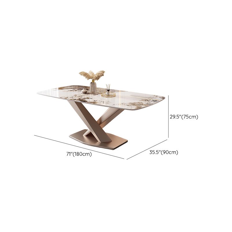 Marble Top Dining Table Modern Dining Table with Pedestal Base Clearhalo 'Dining Tables & Seating' 'Dining Tables' 'dining_table' 'furn' 'furn_dining_table' 'Furniture' 'Kitchen & Dining Furniture' 1200x1200_ca4606cb-47fc-408f-9e3b-4ae78a2022f1
