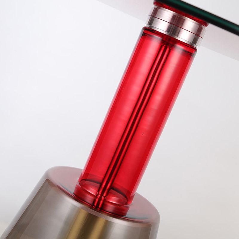 モダンな丸いガラス上部面表19.68 "背の高い台座の端テーブル