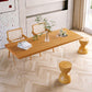 Minimalist Khaki Solid Wood Dining Table Rectangle Shape Dining Table with Double Pedestal Bases Clearhalo ' dining_table' 'Dining Tables & Seating' 'Dining Tables' 'furn' 'furn_dining_table' 'Furniture' 'furniture_dining_table' 'Kitchen & Dining Furniture' 'kitchen&dining_furn' 'kitchen' 'kitchen_dining_table' 1200x1200_ca46e210-7239-4aa0-8256-119ce207acf0