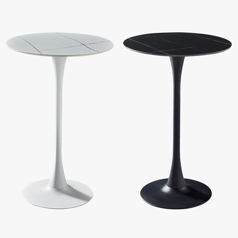 Industrial Metal Bar Table Faux Marble 27.56" Round Top Indoor Bistro Table Clearhalo 'Bar Furniture' 'Bar Tables' 'bar_tables' 'furn' 'furn_bar_tables' 'Furniture' 'furniture_bar_tables' 'Kitchen & Dining Furniture' 'kitchen&dining_furn' 'kitchen' 1200x1200_ca48d544-e56e-4875-871a-938a8280f3ca