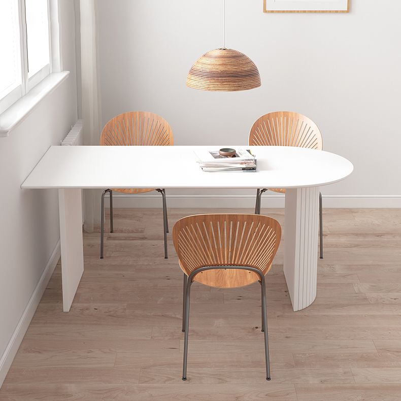 Witte eettafel eenvoudige stijl dinette tafel voor thuis en keuken