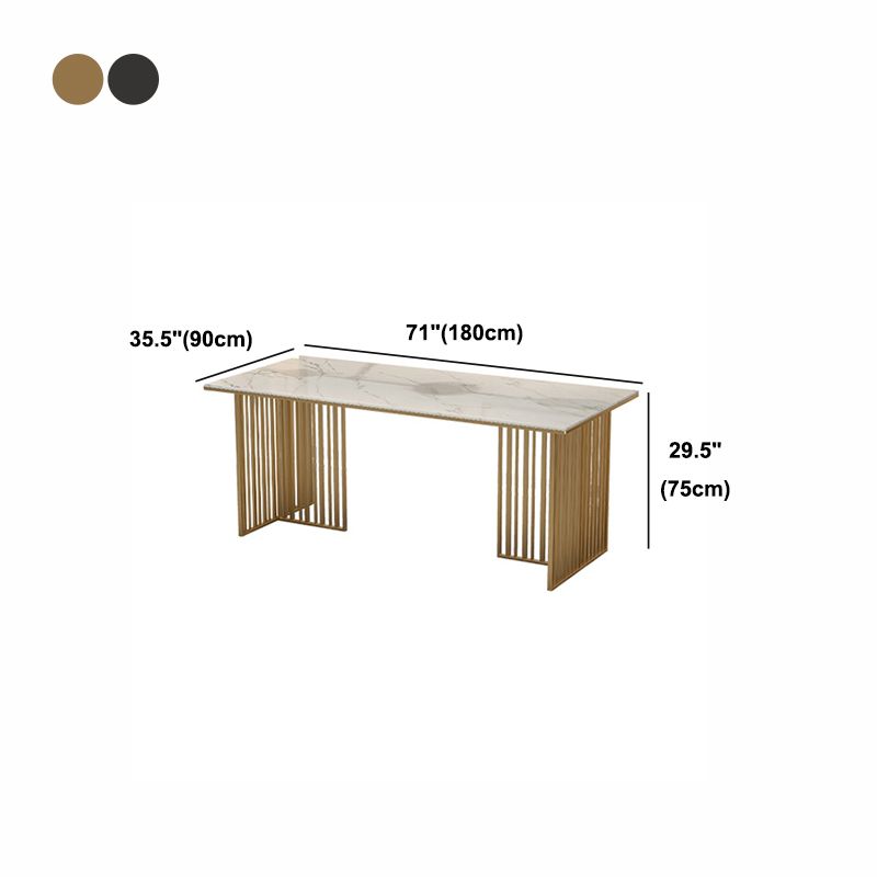 Rectangle Dining Table Traditional Luxury Dining Table with Iron Base Clearhalo 'Dining Tables & Seating' 'Dining Tables' 'dining_table' 'furn' 'furn_dining_table' 'Furniture' 'furniture_dining_table' 'Kitchen & Dining Furniture' 'kitchen' 'kitchen_dining_table' 1200x1200_ca498f47-cd8d-4693-91b0-14151a26cb5c
