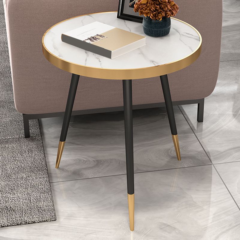 Modernistic Metal 3 Legs End Table Round Slate Top Side End Table Clearhalo 'Coffee & Accent Tables' 'End & Side Tables' 'end_side_tables' 'furn' 'furn_end_side_tables' 'Furniture' 'Living Room Furniture' 1200x1200_ca4a420f-fb89-4d02-be4b-abe853cef445