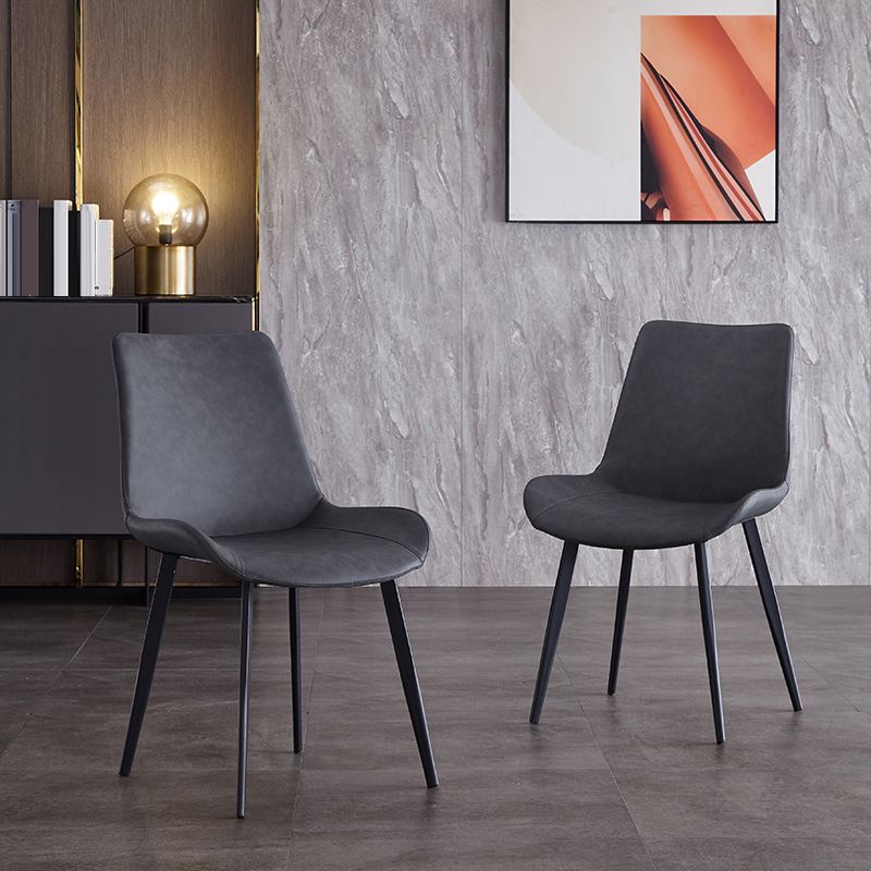 Sillas de comedor de cuero modernas de cuero sintética para uso en el hogar