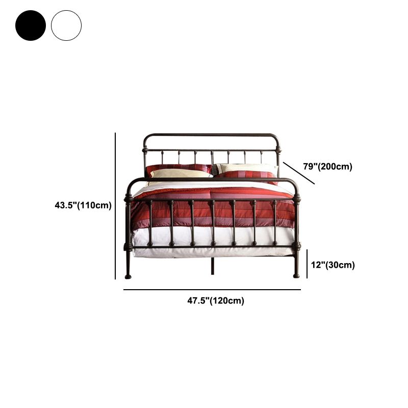 Letto in ferro alto 45.27 "industriale con testiera rettangolare