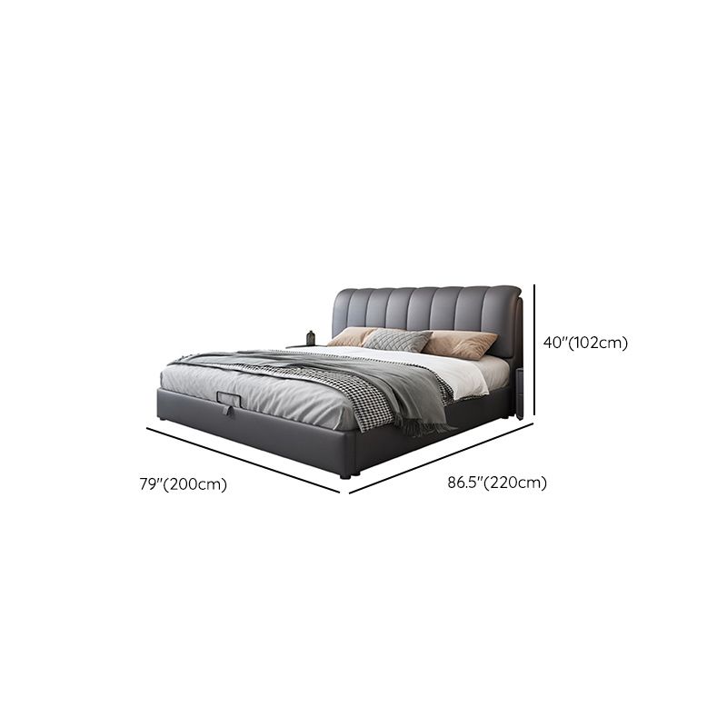 Contemporary Lift Up Storage Upholstered Headboard Solid Color Bed Frame Clearhalo 'Bedroom Furniture' 'Beds' 'furn' 'furn_beds' 'Furniture' 1200x1200_ca4ce320-4f0e-472b-ab2b-8c0c2678a30a