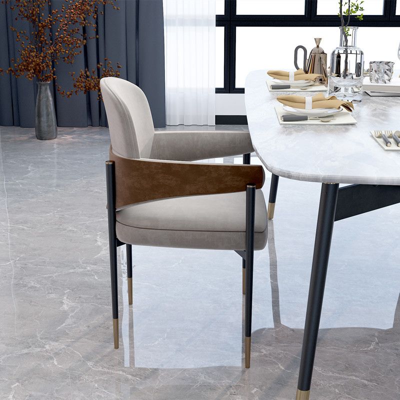 Silla de comedor de metal silla de acento de comedor sin brazo sin brazo