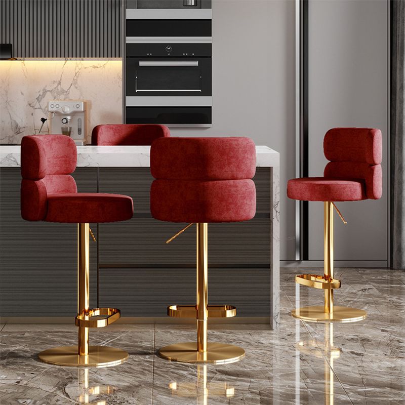 Tabouret de bar à levage glamour tabouret de comptoir de siège rond avec des jambes en métal
