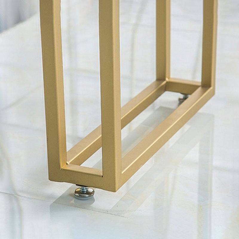 Tavolo da bar rettangolo in stile glam in legno massiccio tavolo da pranzo a barra piedistallo doppia con conservazione