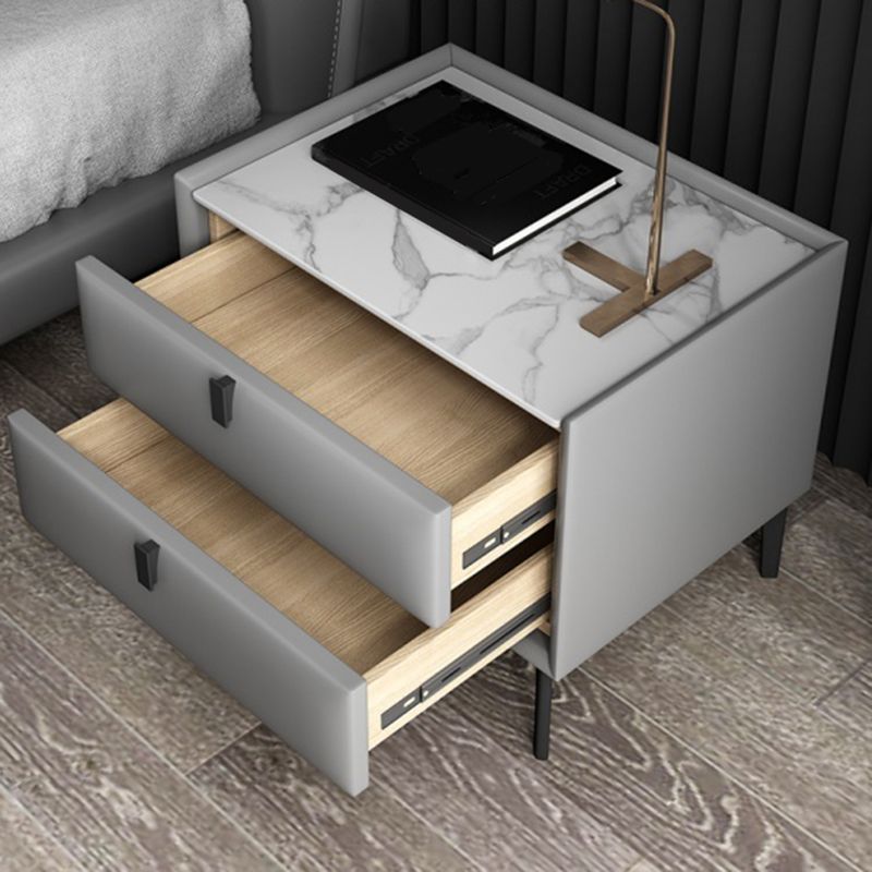 Hedendaags massief hout nachtkastje 18,5 "Tall 2 - lade nachtkastje