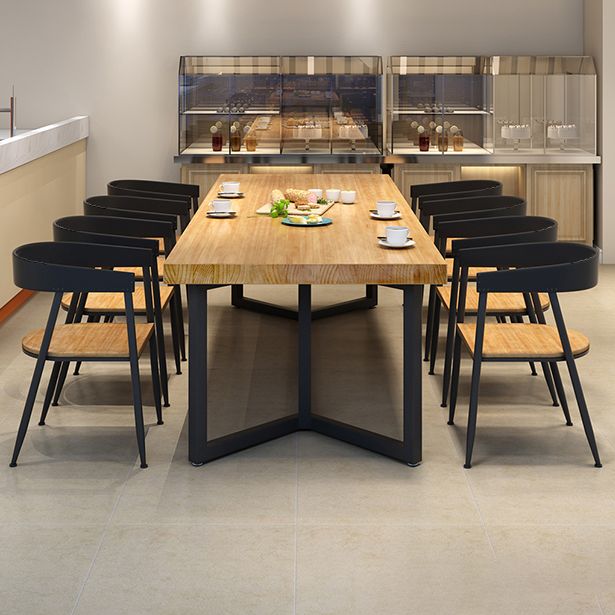 Solid Wood Dining Table Industrial Rectangle Dining Table with Black Frame Clearhalo ' dining_table' 'Dining Tables & Seating' 'Dining Tables' 'furn' 'furn_dining_table' 'Furniture' 'furniture_dining_table' 'Kitchen & Dining Furniture' 'kitchen&dining_furn' 'kitchen' 'kitchen_dining_table' 1200x1200_ca50cc4f-ad69-483e-9f5d-f4ad8d1cee98