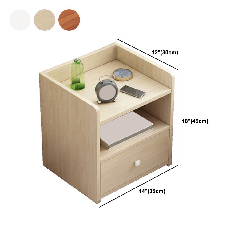Hölzerne Nachttisch mit 12 "breitem Nachttisch mit Schubladen und Regal